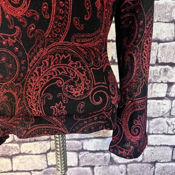 MSK Red & Black Wrap Style Top Size Large - Picture 6 of 8